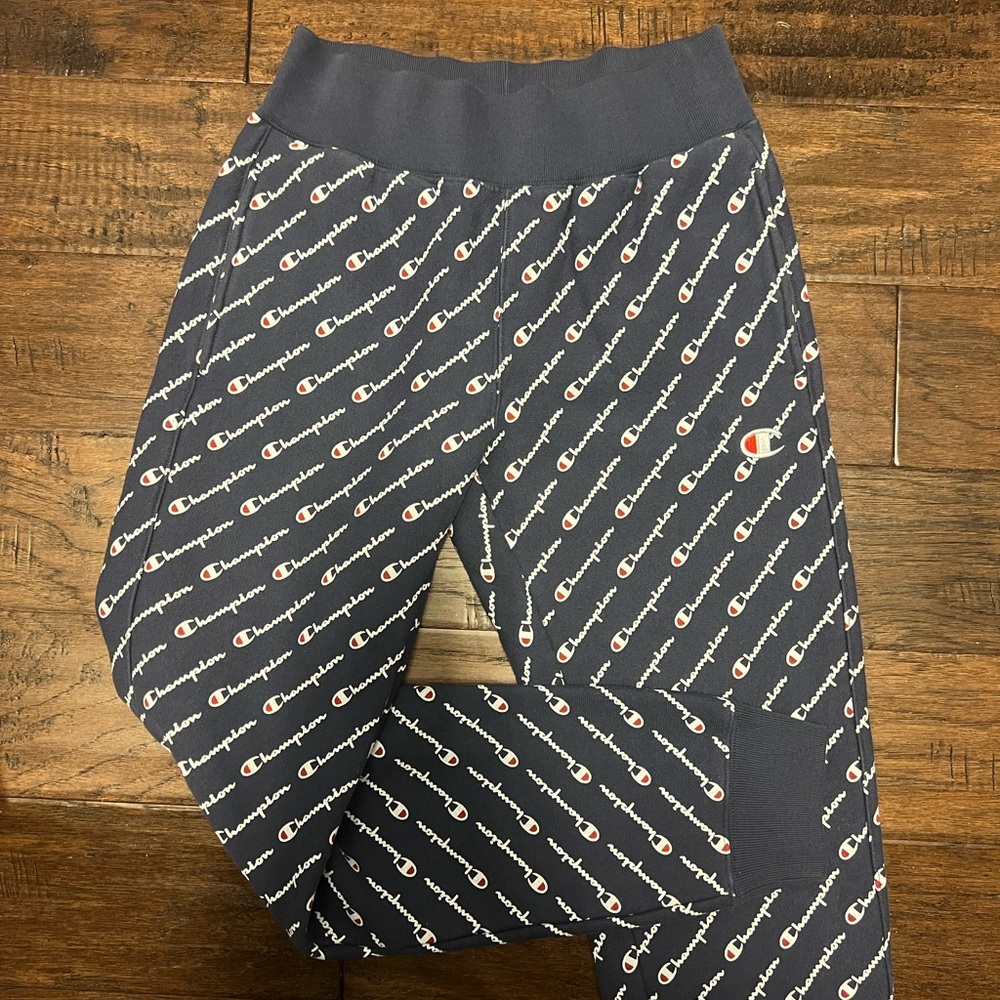 Champions Reverse Weave All Over Script Joggers - Picture 3 of 5